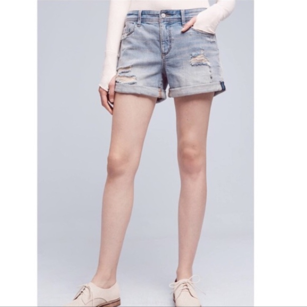 Anthropologie Pilcro & the Letterpress Hyphen Shorts Distressed Size 28